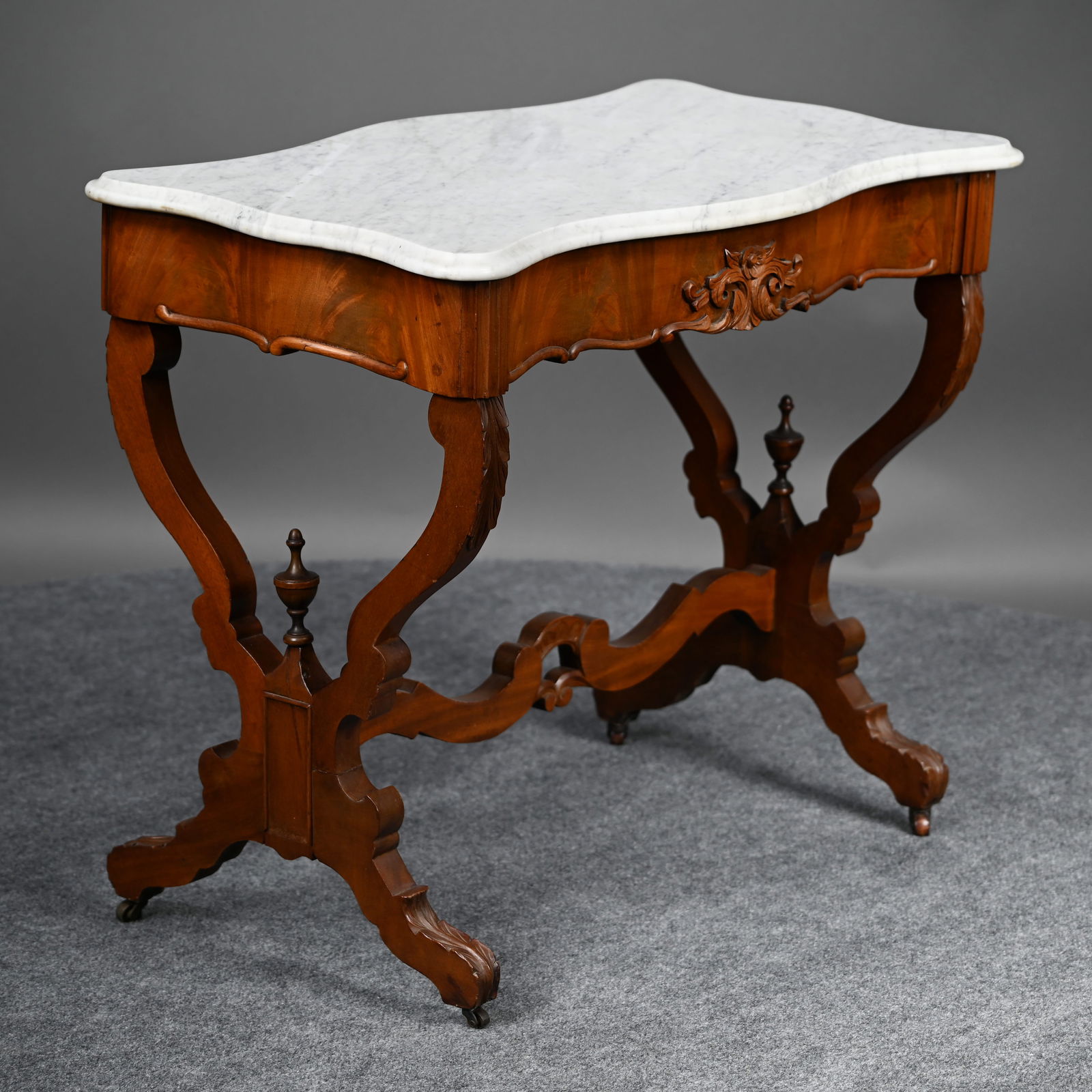 Rococo Revival Mahogany Marble-Top Center Table (1 of 13)