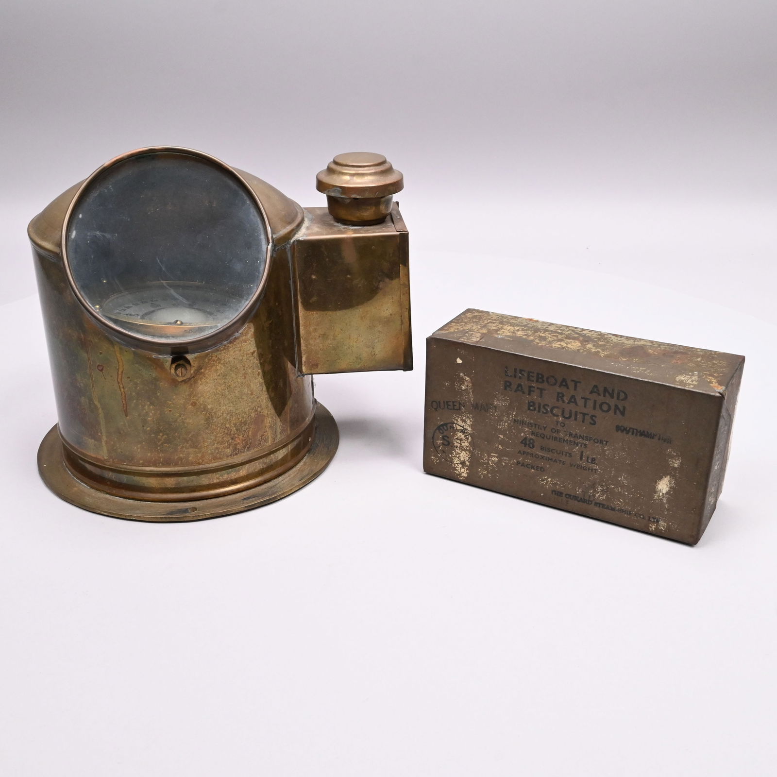 English Brass Ship's Binnacle & Lifeboat Rations (1 of 12)
