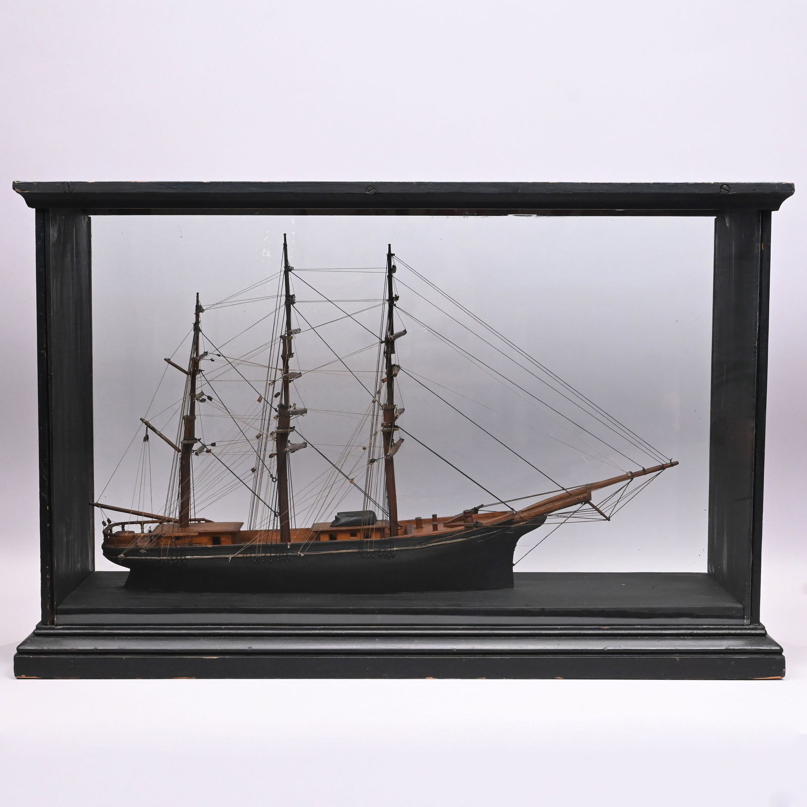 Cased Model of a Painted Wood Clipper Ship (1 of 8)