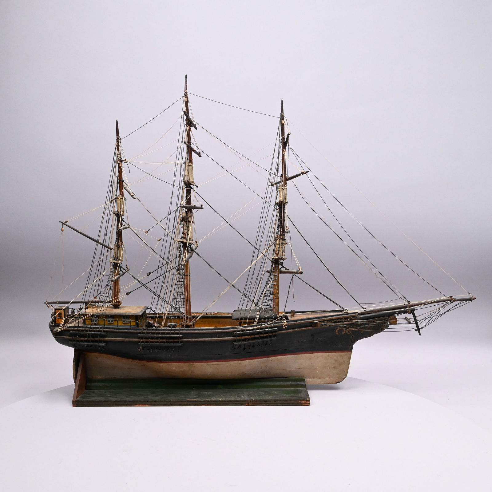 Painted Wood Model of a Bark (Barque) (1 of 10)