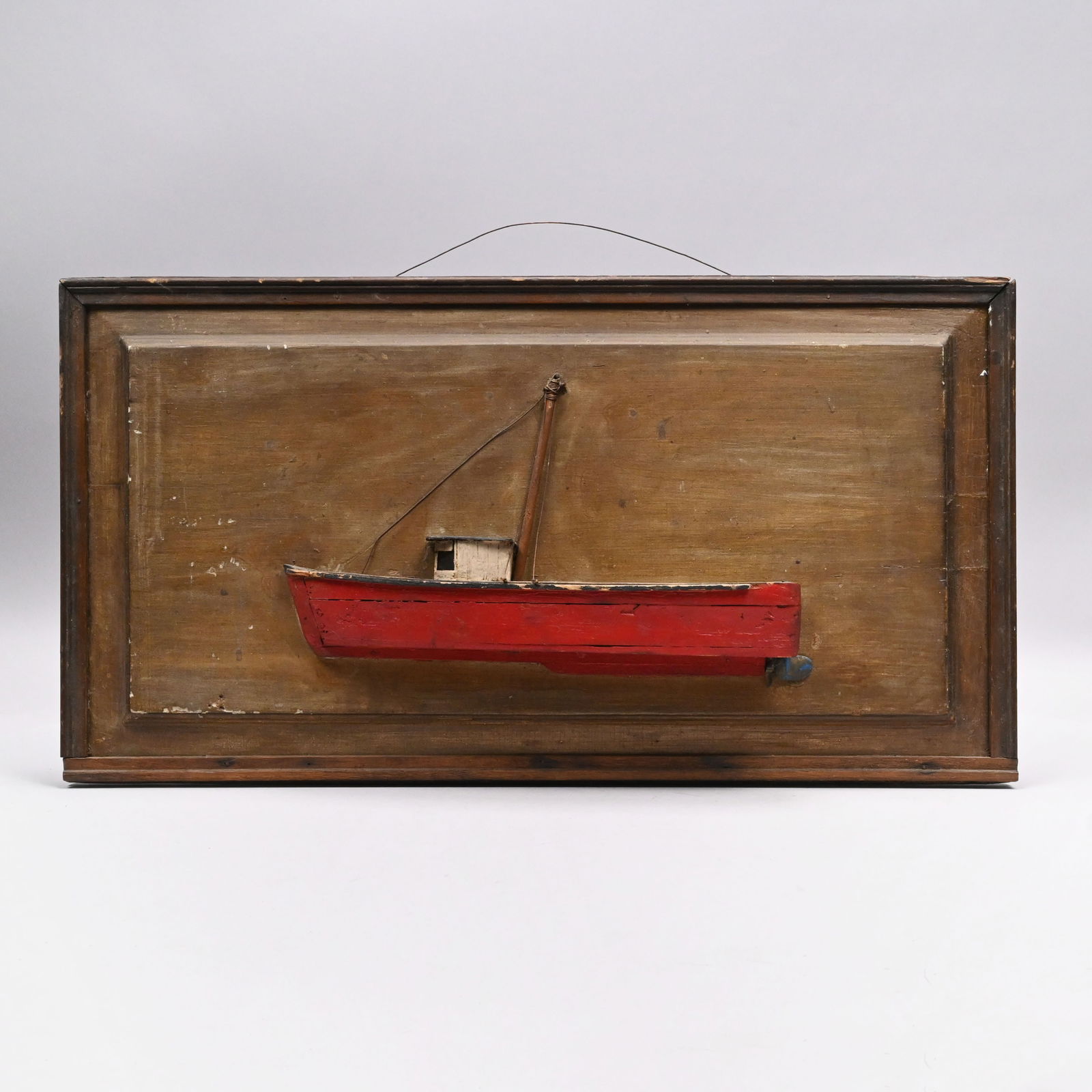 Folk Art Painted Half Hull Model of a Fishing Boat (1 of 5)