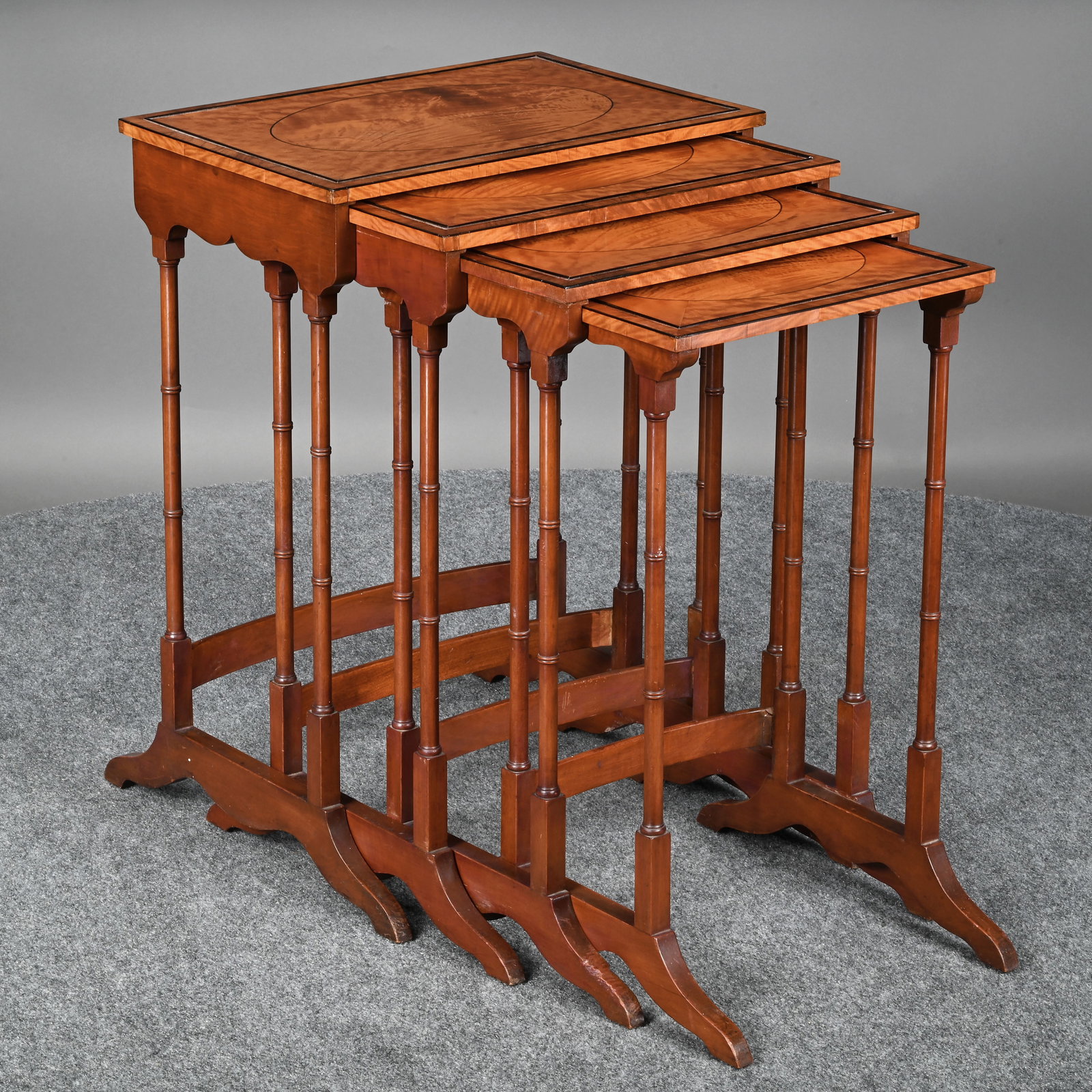 Nest of Four Mahogany Tables, W.J. Sloan (1 of 14)