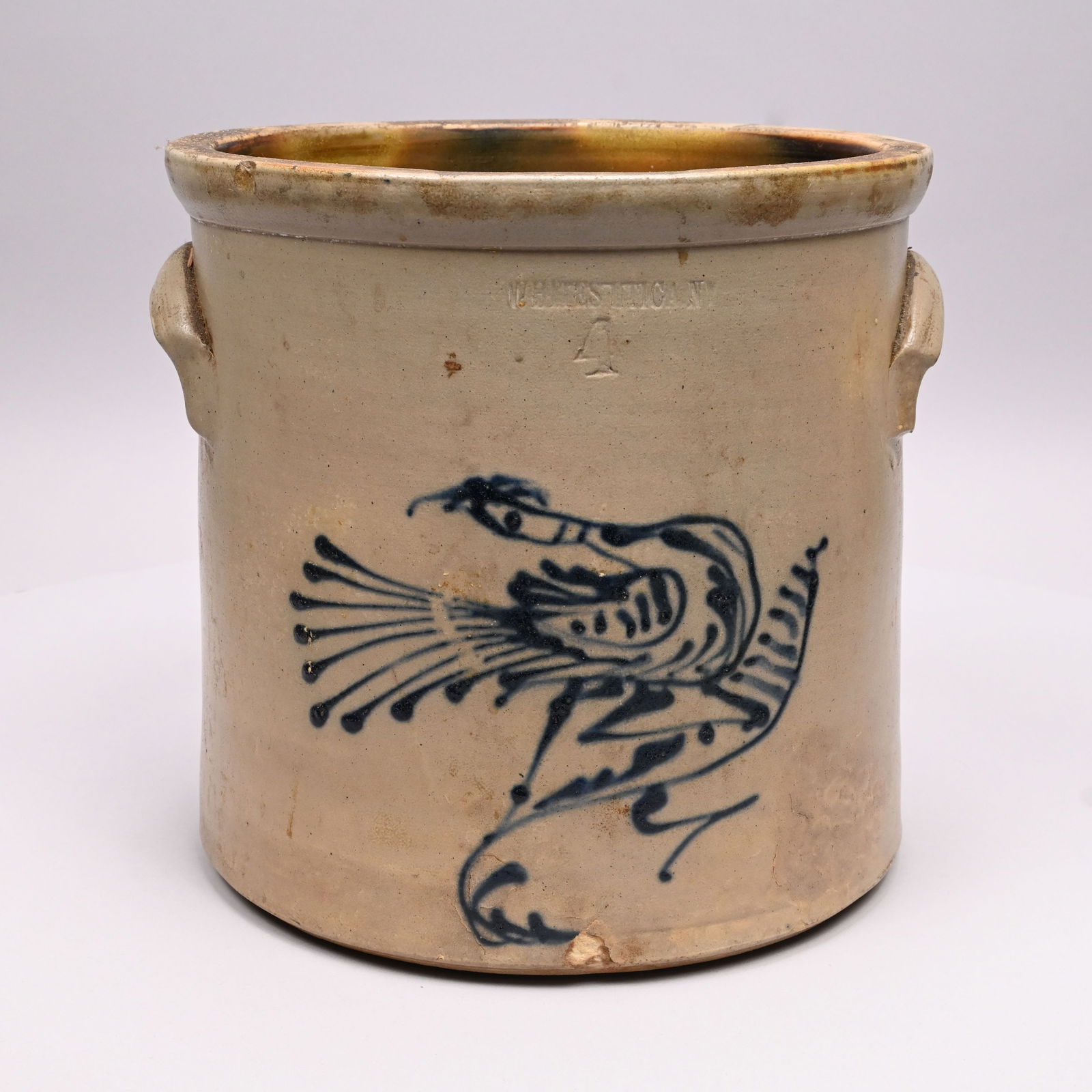 New York Saltglaze Stoneware Cobalt-Blue Dec Crock (1 of 8)