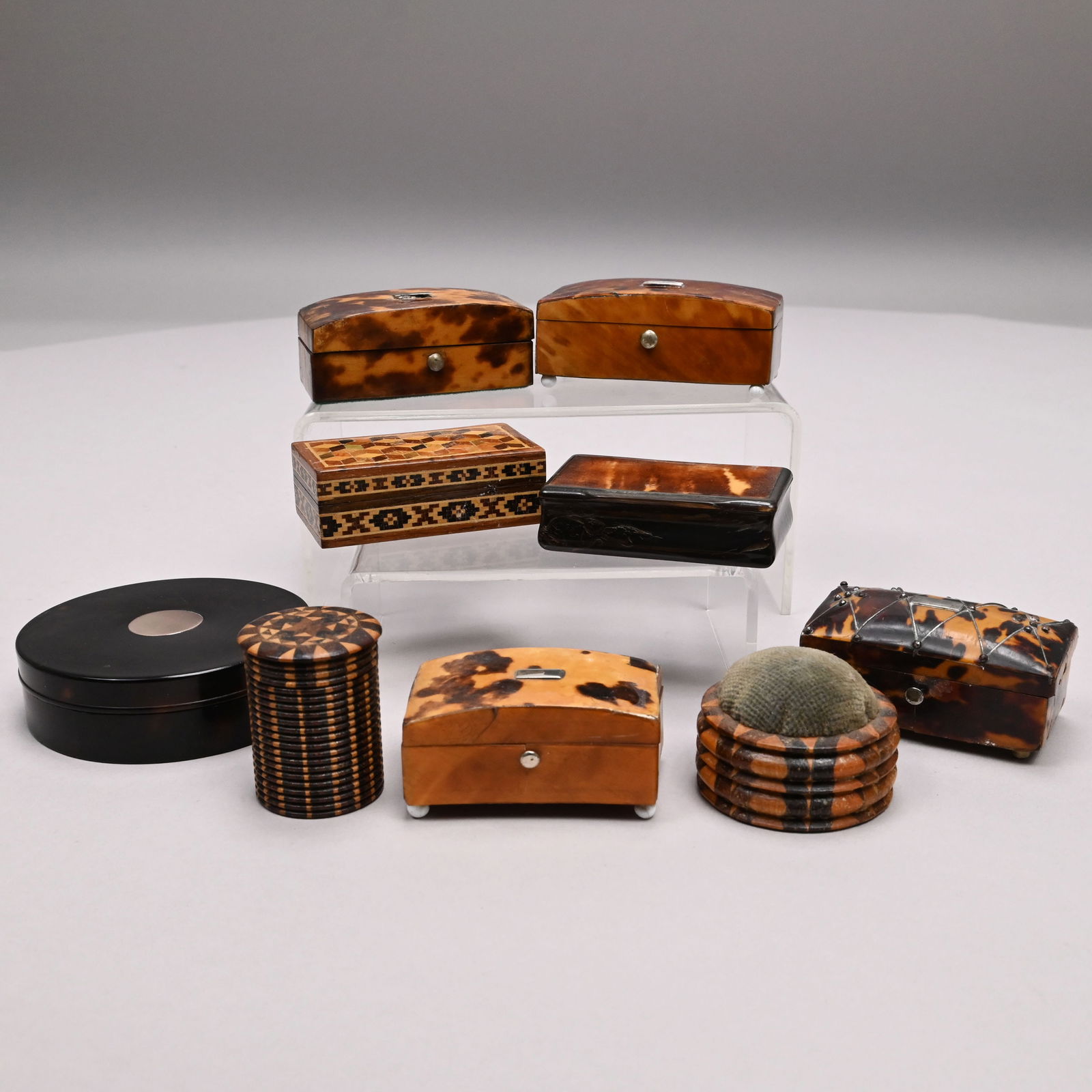 Group of English Inlaid Wood and Veneered Boxes (1 of 17)