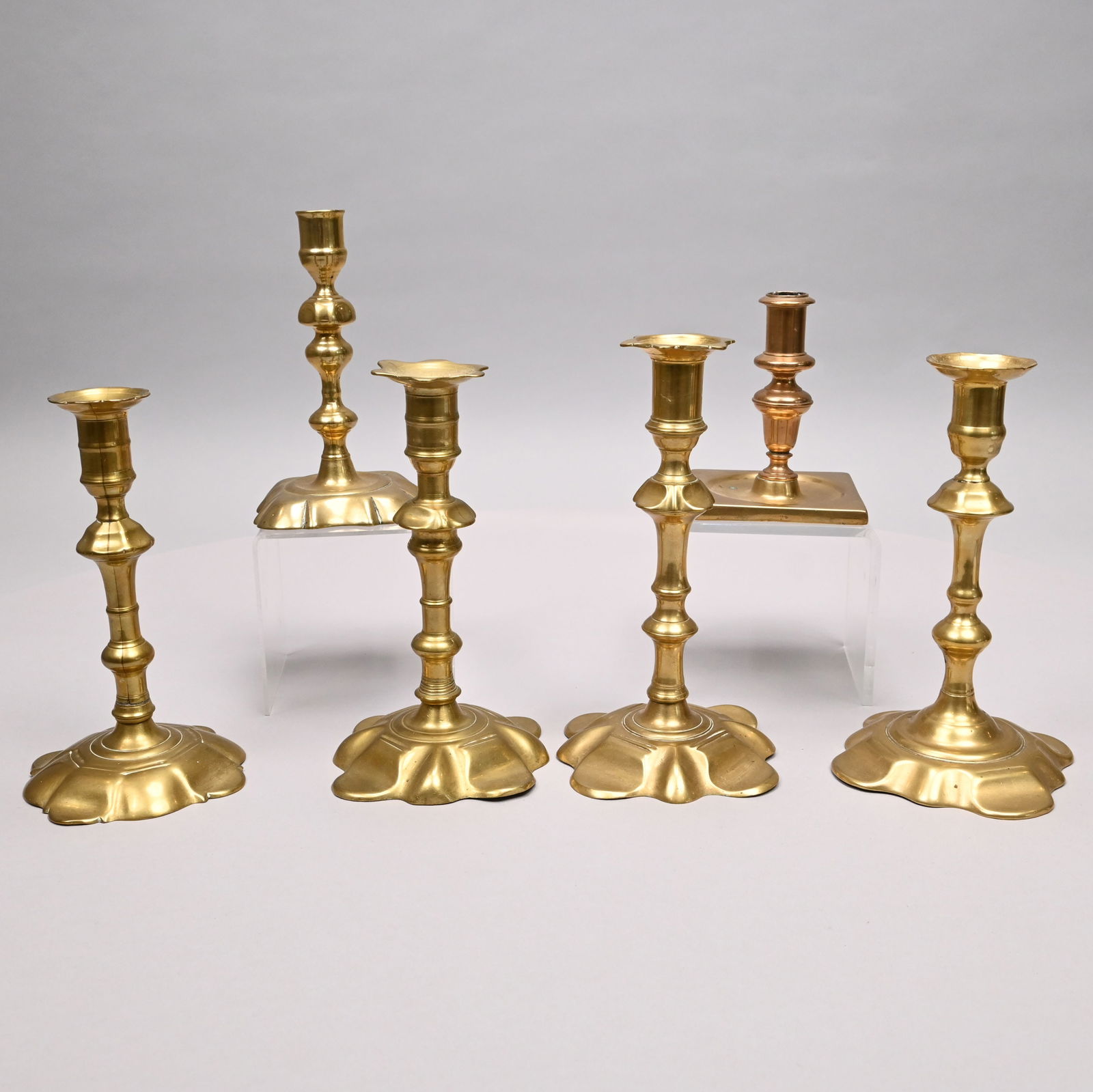 Six George III Brass Candlesticks (1 of 10)