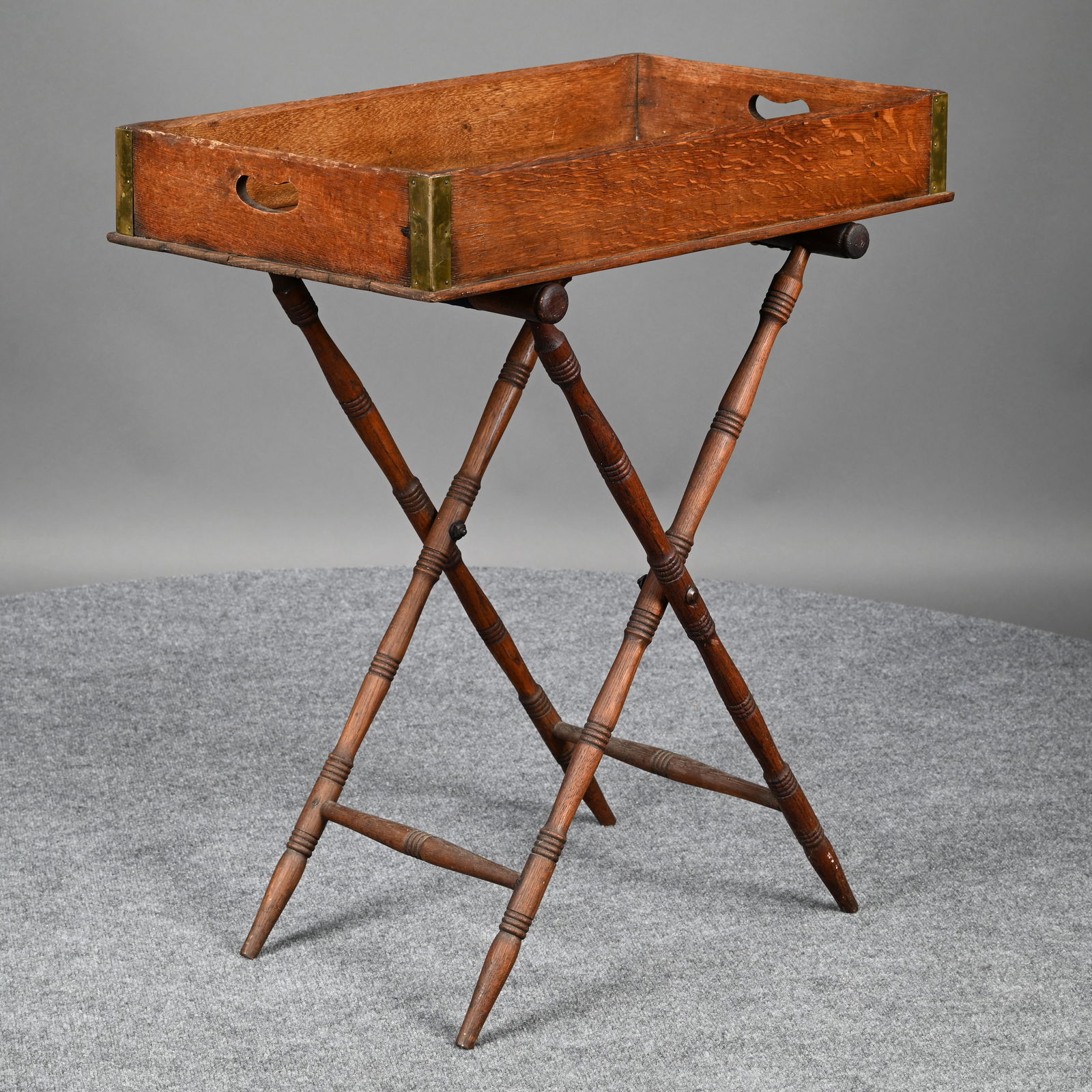 English Oak Butler's Tray on Later Stand (1 of 9)