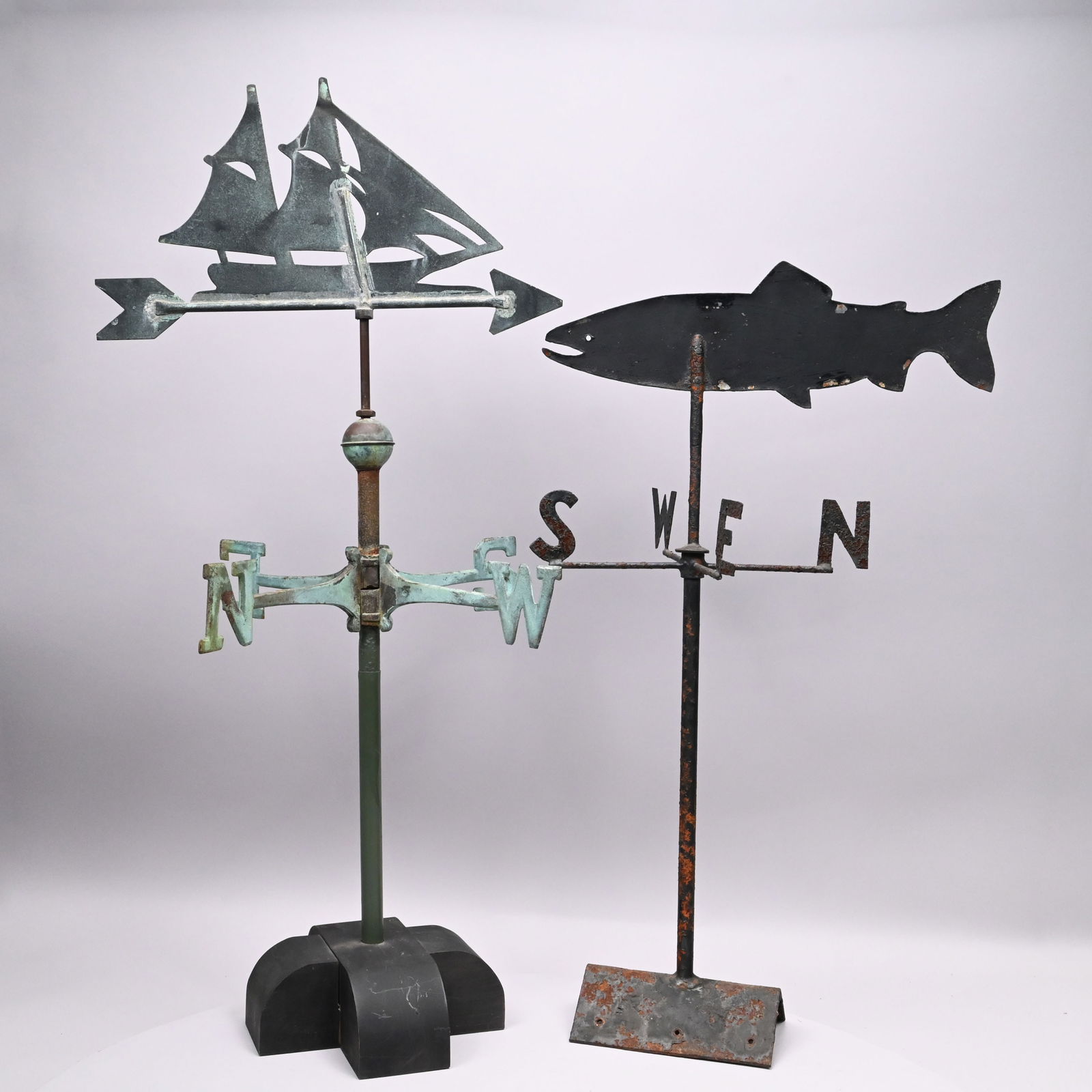Two Folk Art Cut-Out Sheet-Iron Weathervanes (1 of 9)