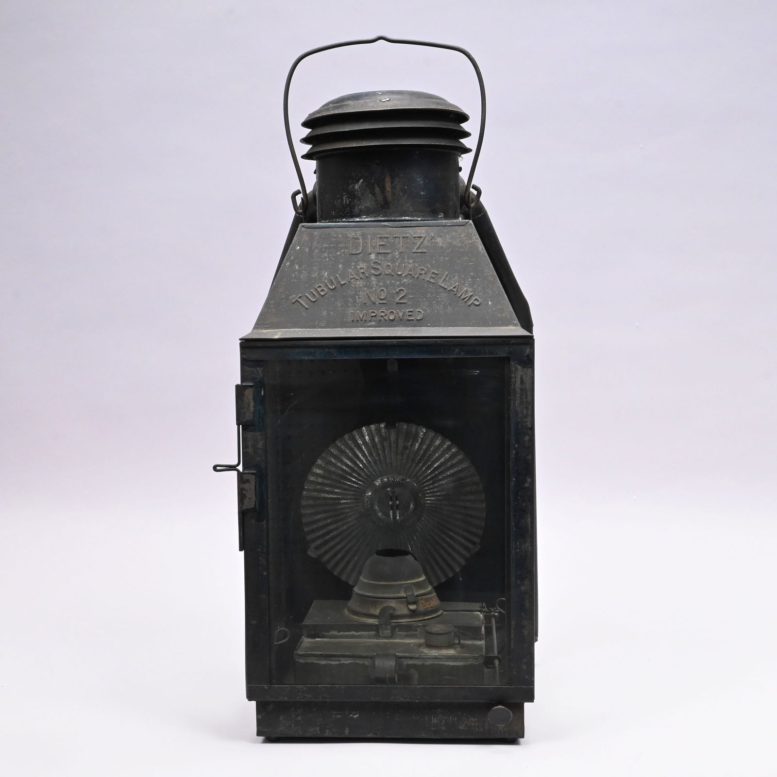 Dietz Tubular Square No. 2 Kerosene Station Lamp (1 of 9)