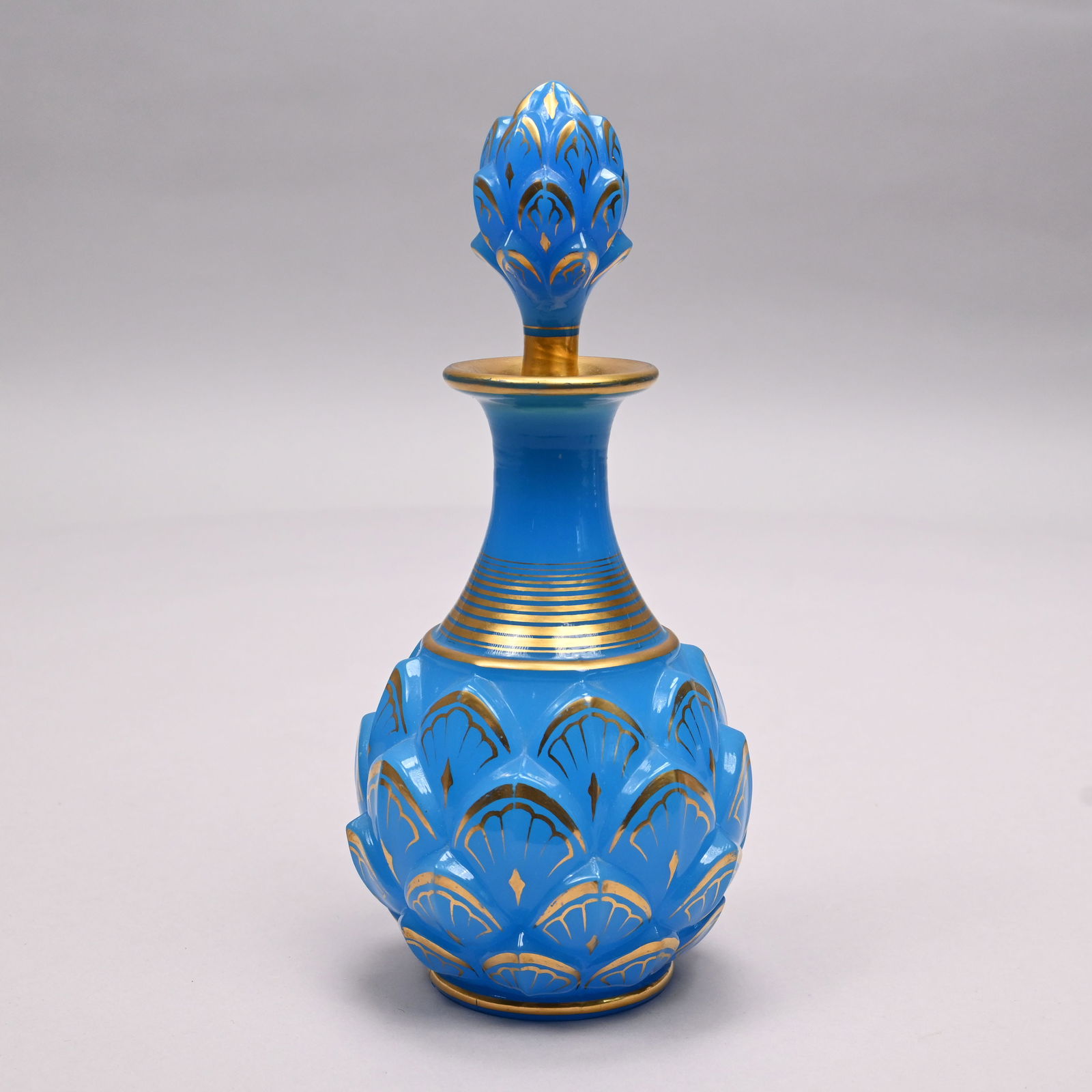 French Blue Opaline Glass 'Artichoke' Cologne (1 of 7)