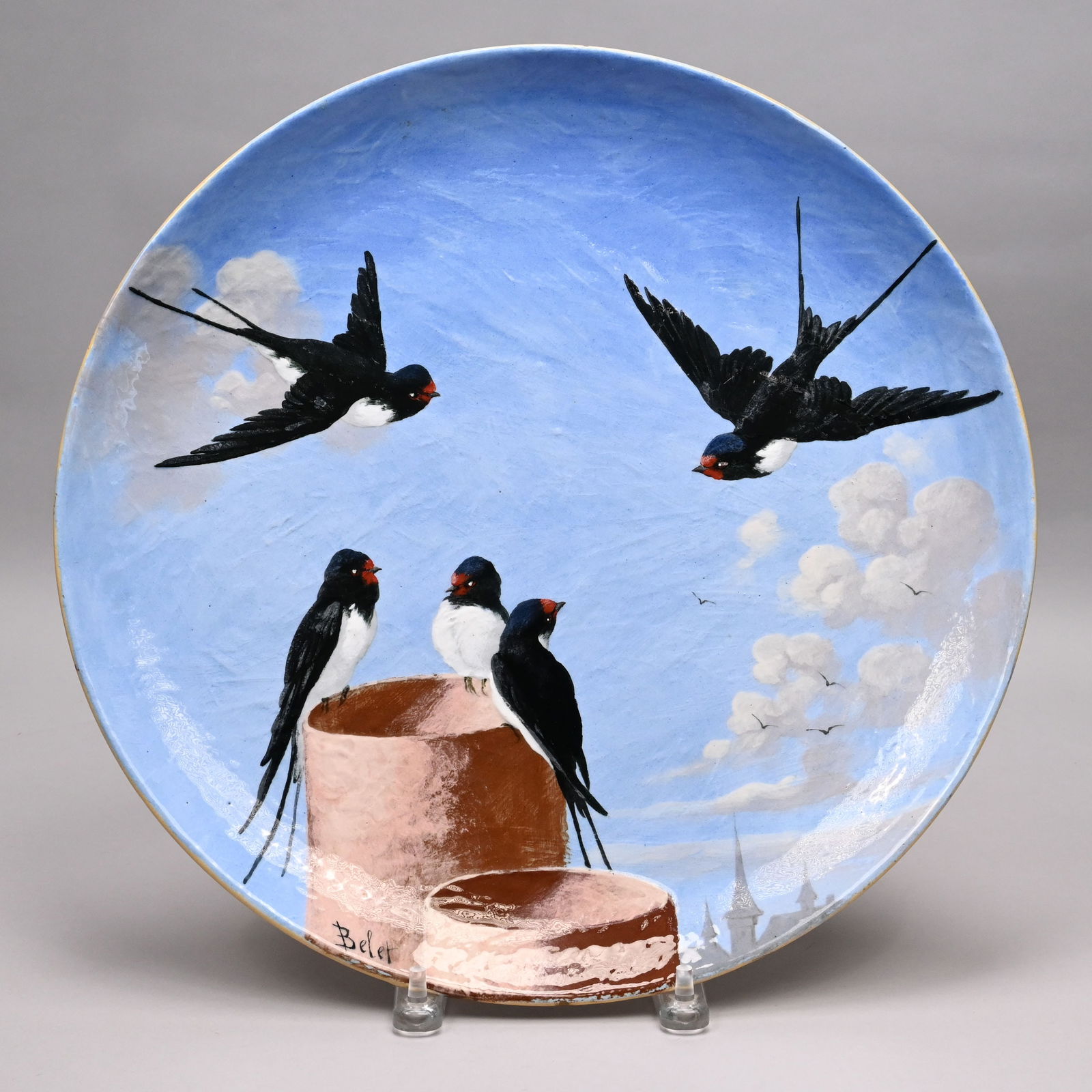 Clement Massier Earthenware Charger, Signed Belet (1 of 4)