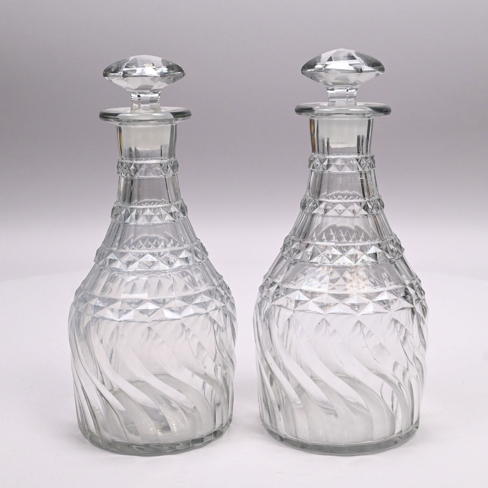 Pair of Regency Anglo-Irish Cut Glass Decanters (1 of 7)