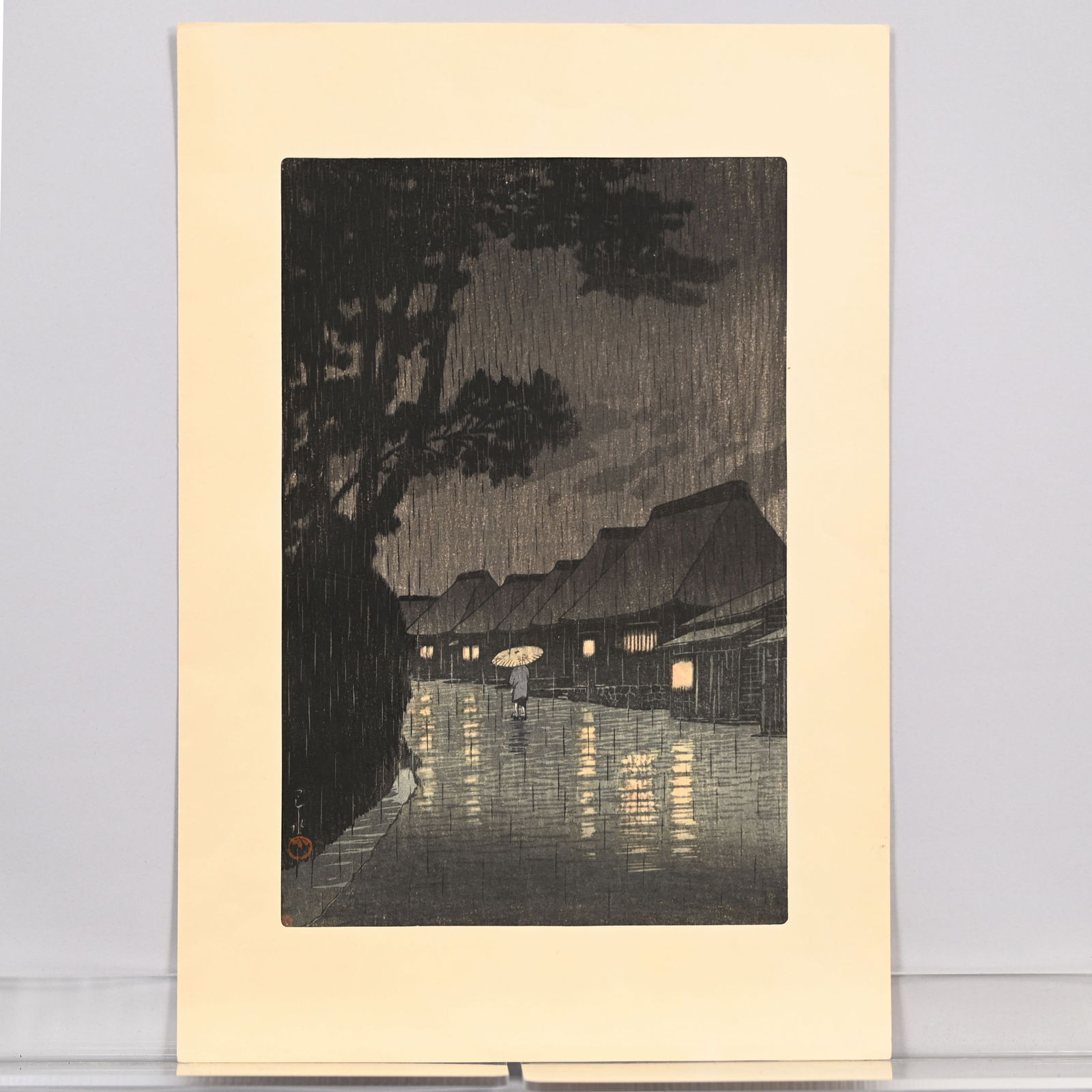 Hasui Kawase - "Rainy Night at Maekawa" (1 of 7)