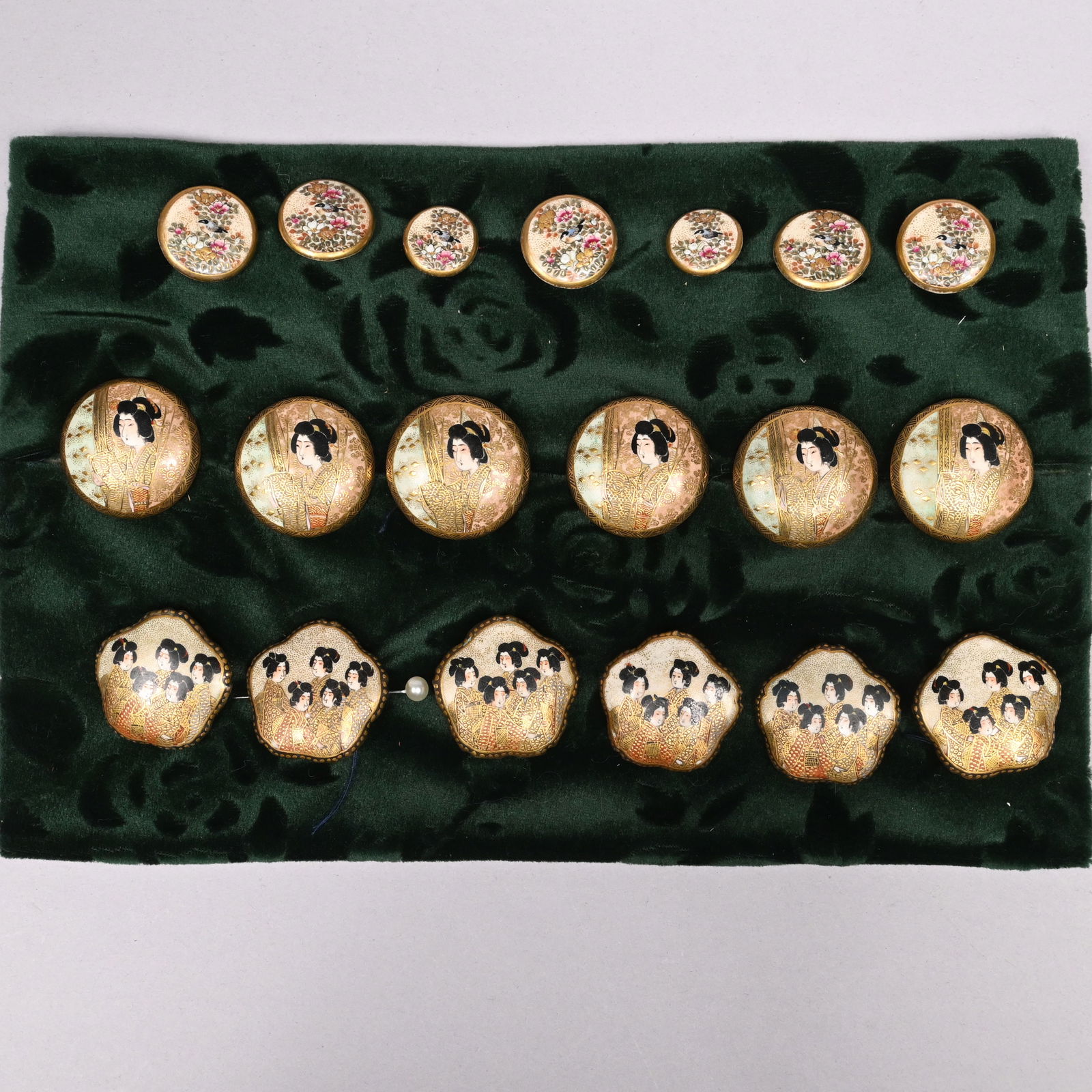 Three Sets of Japanese Satsuma Buttons (1 of 12)