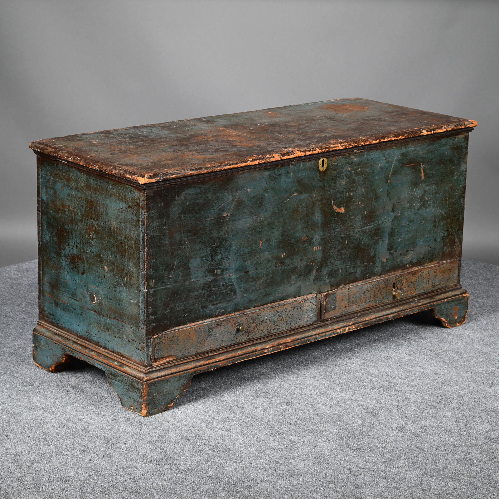 Pine Blanket Chest in Blue Paint (1 of 15)