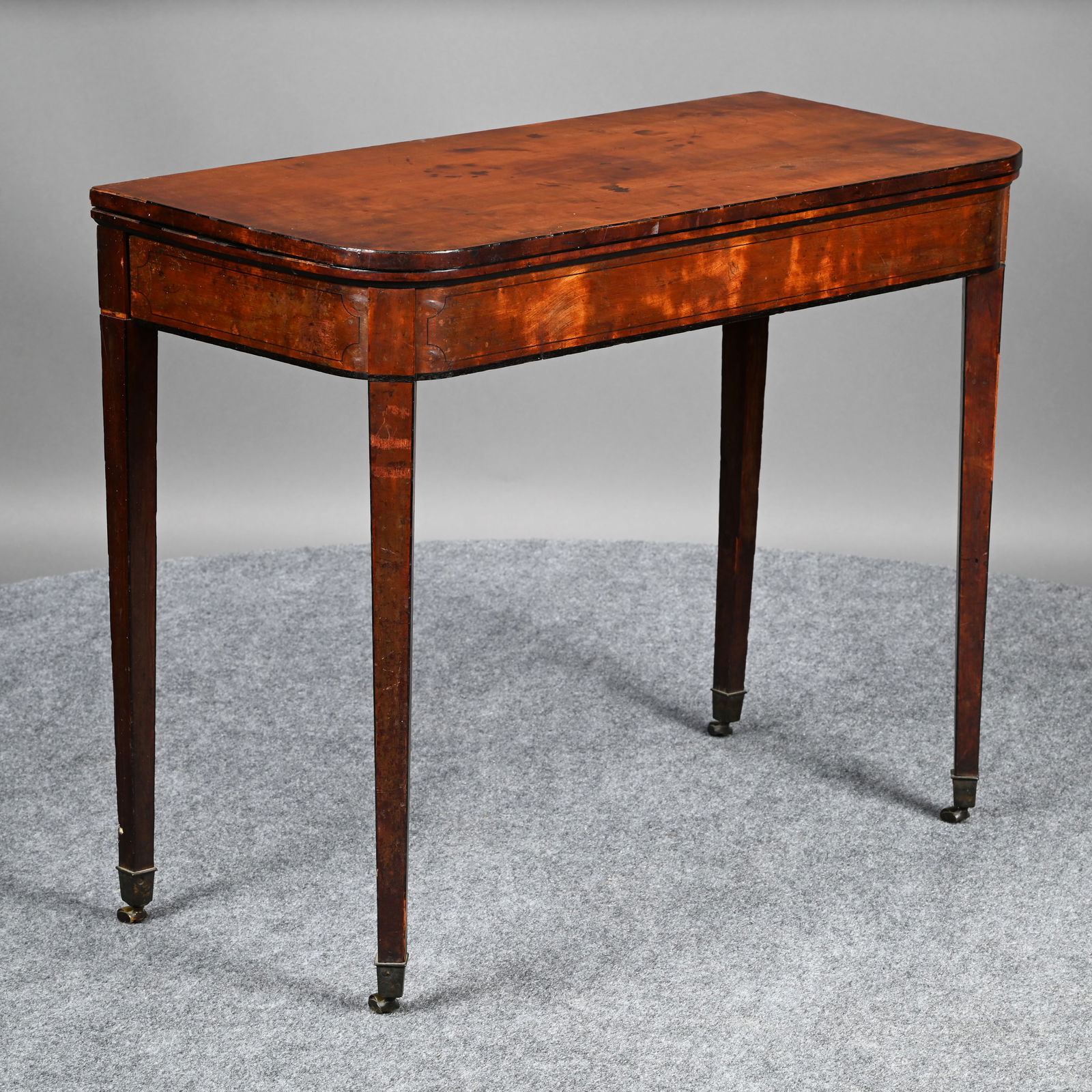 Regency Inlaid Mahogany Fold-Top Card Table (1 of 11)