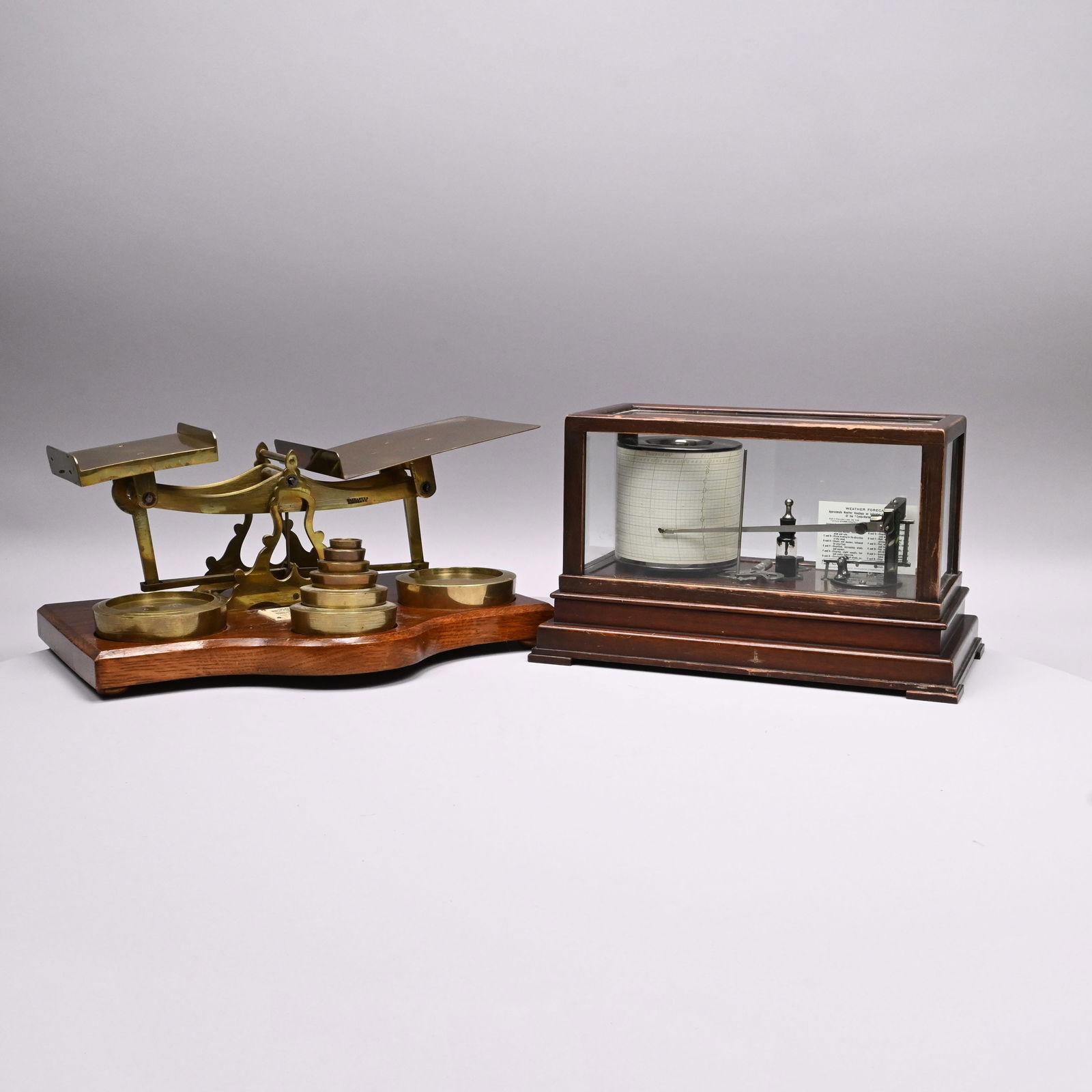 English Brass Postal Scale and American Barograph (1 of 15)