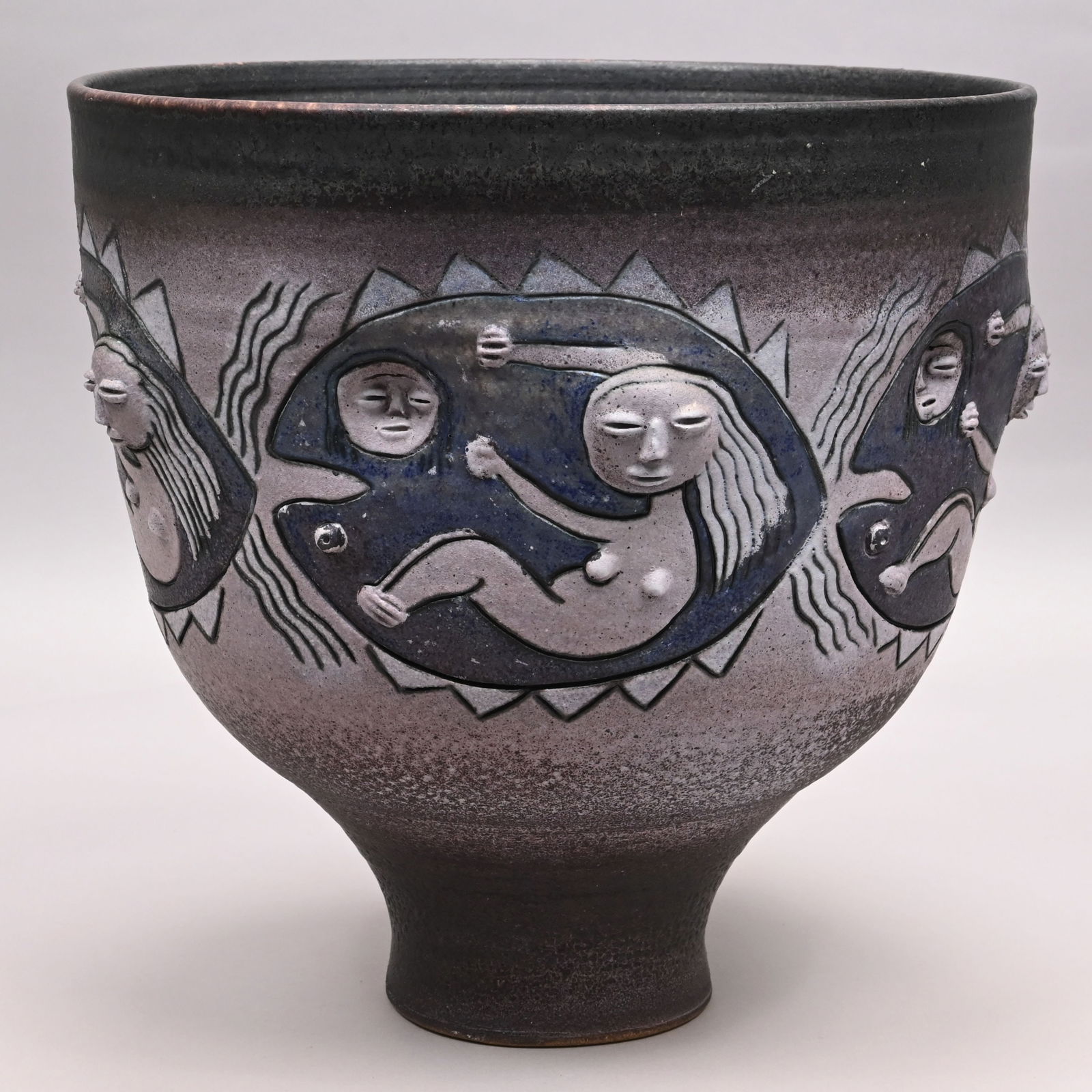 Edwin O. Scheier - Stoneware Footed Vessel, 1991 (1 of 8)