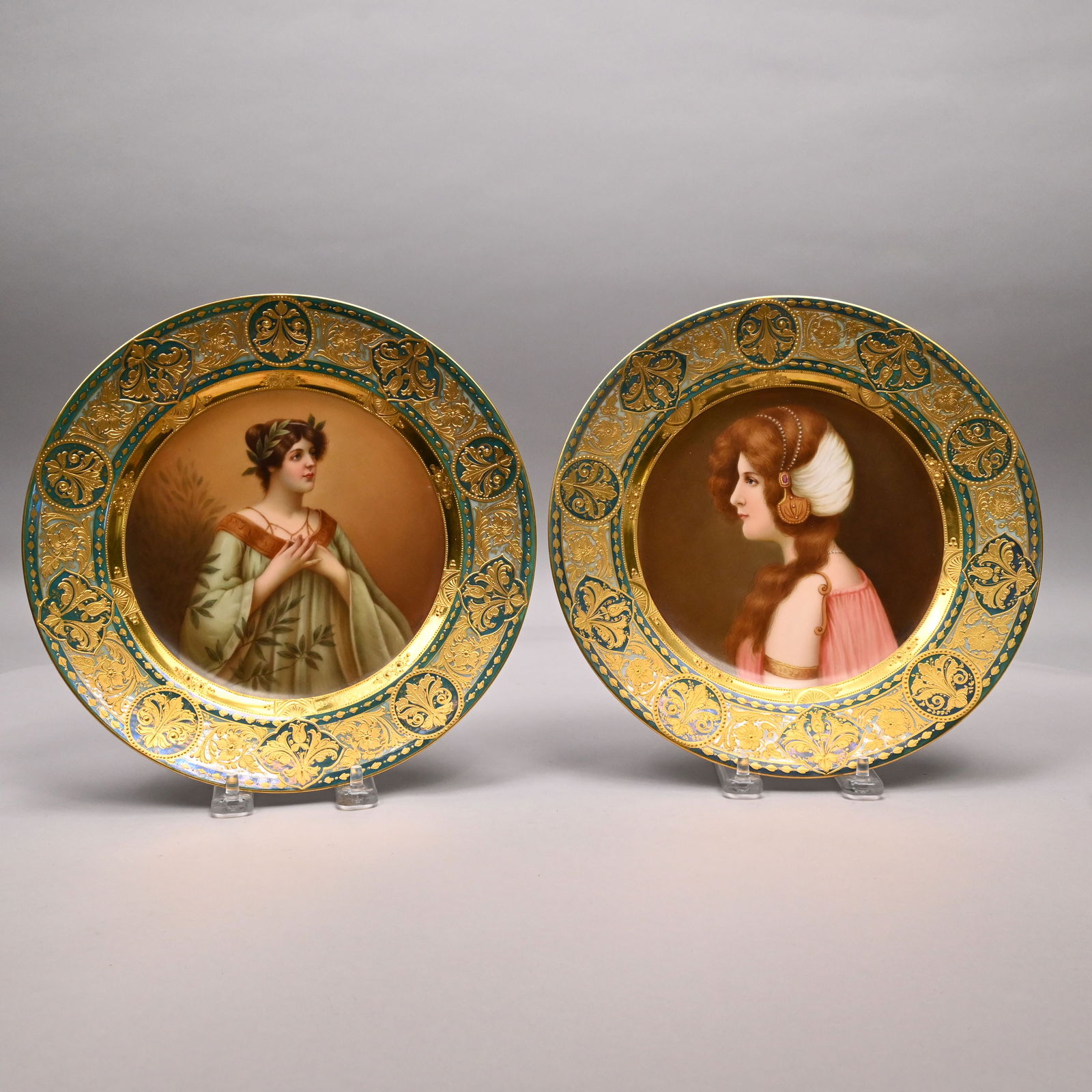 Anmut & Giola, Pair Vienna Porcelain Plates,Wagner (1 of 9)