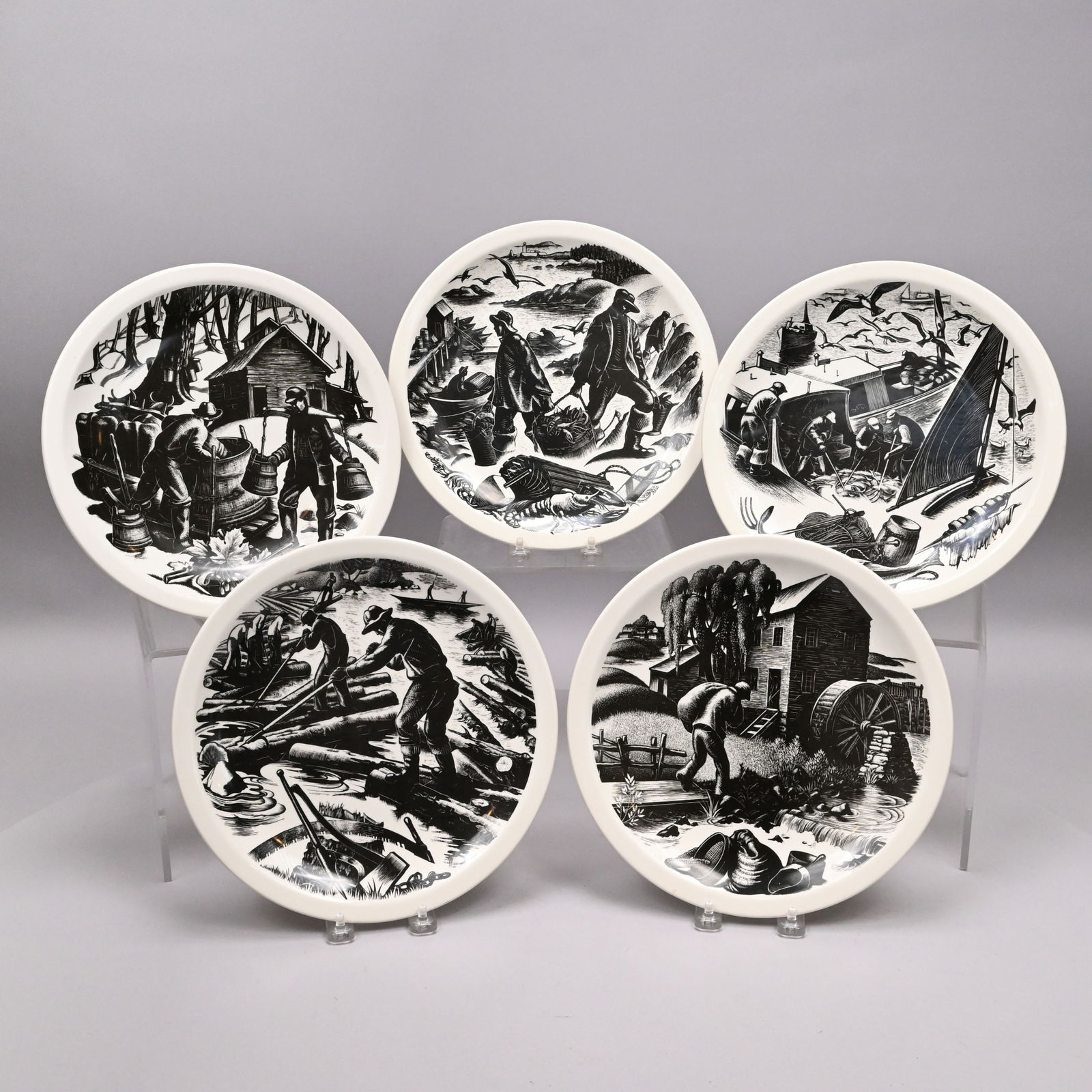 Set of Five Clare Leighton for Wedgwood Plates (1 of 11)