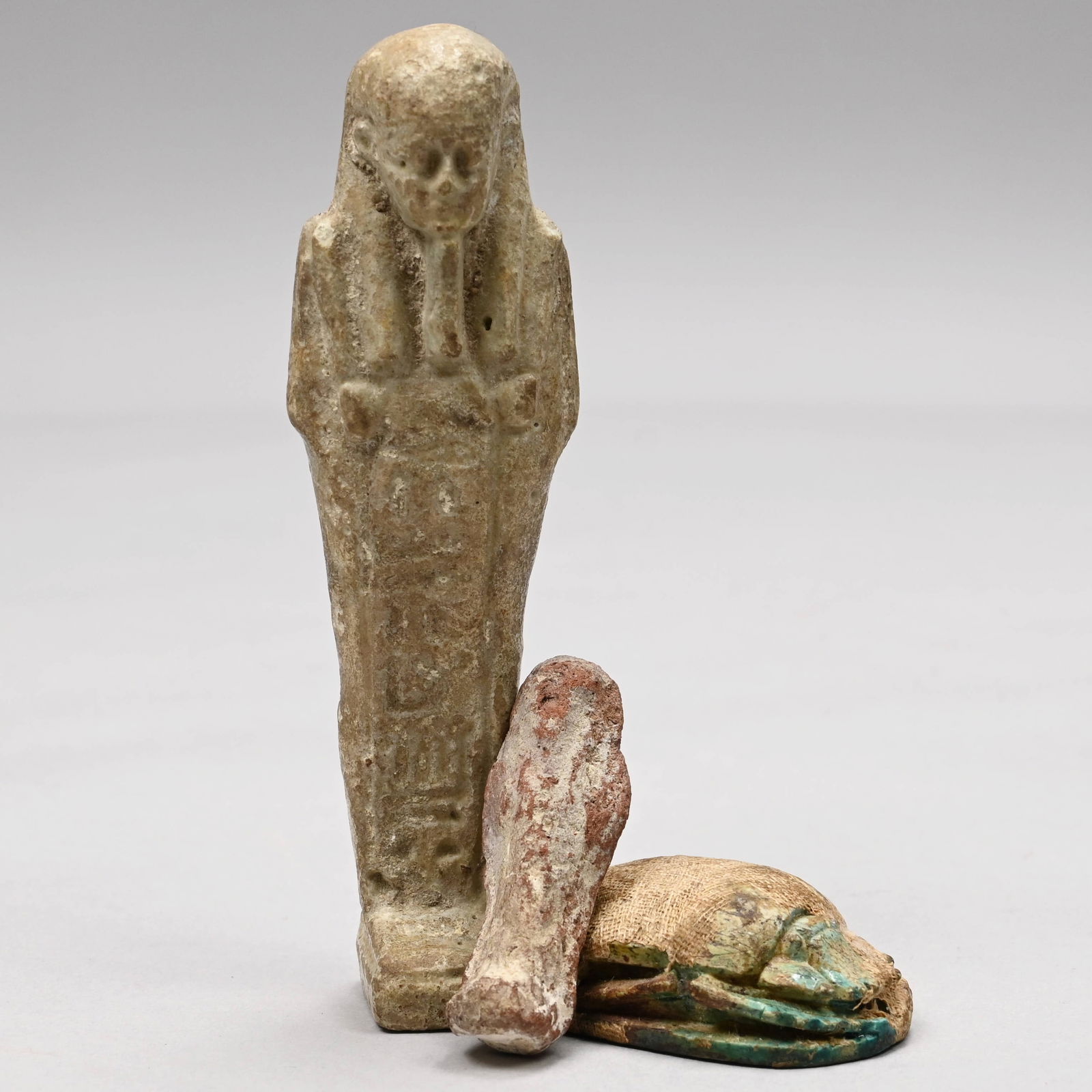 Egyptian Steatite Scarab and Two Ushabti Figures (1 of 16)