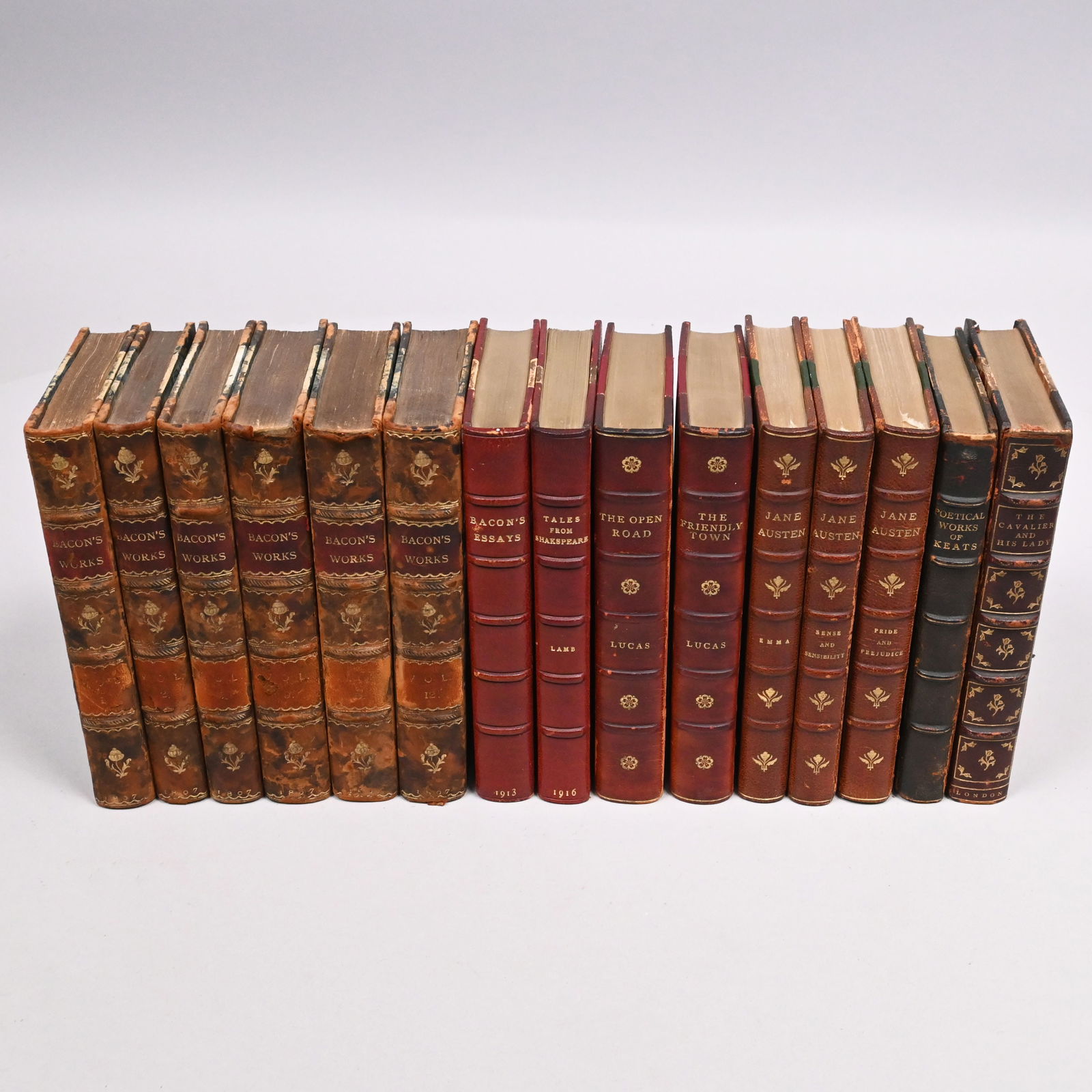 Group of Leather-Bound Literary Works (1 of 13)