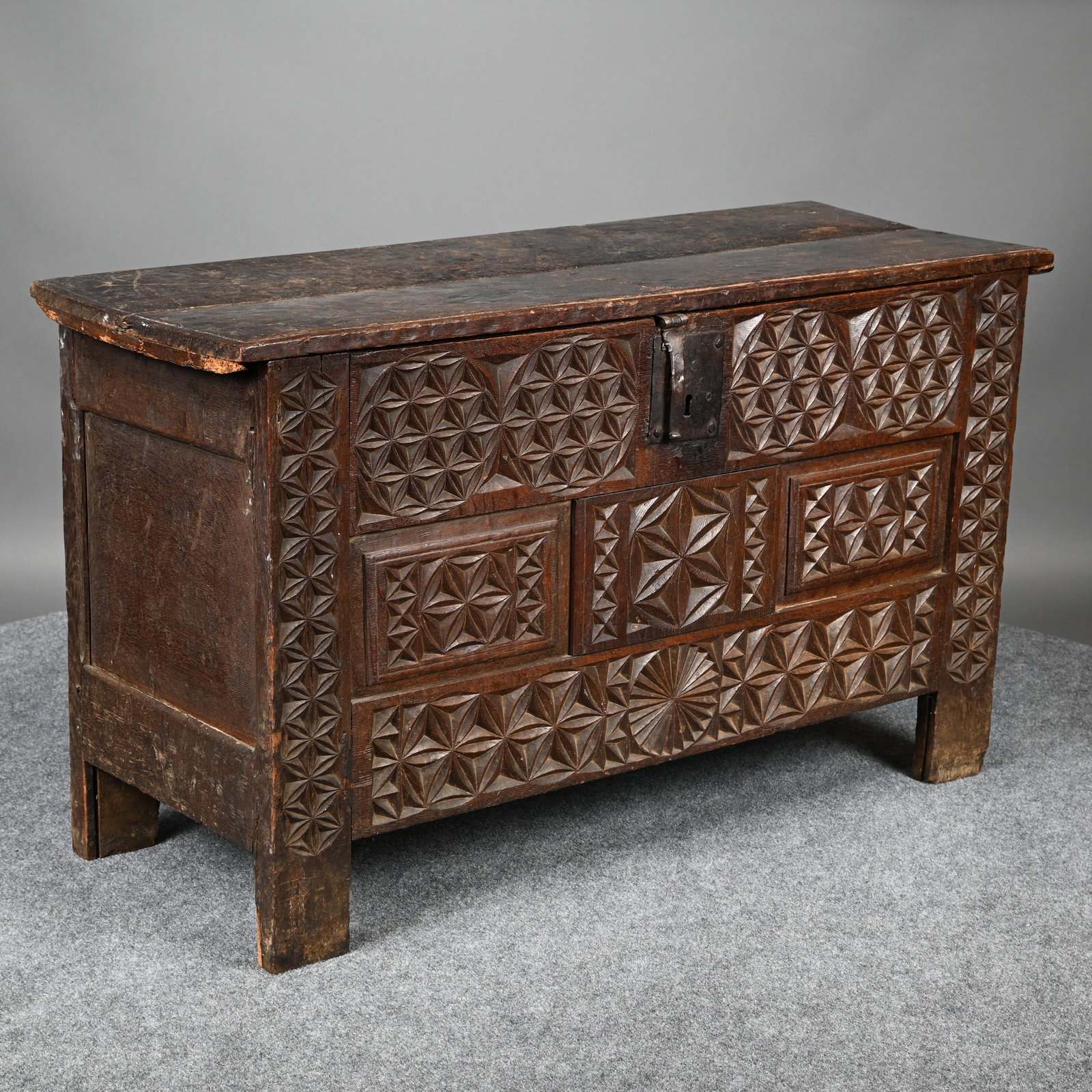 Spanish Carved Oak Coffer (1 of 15)