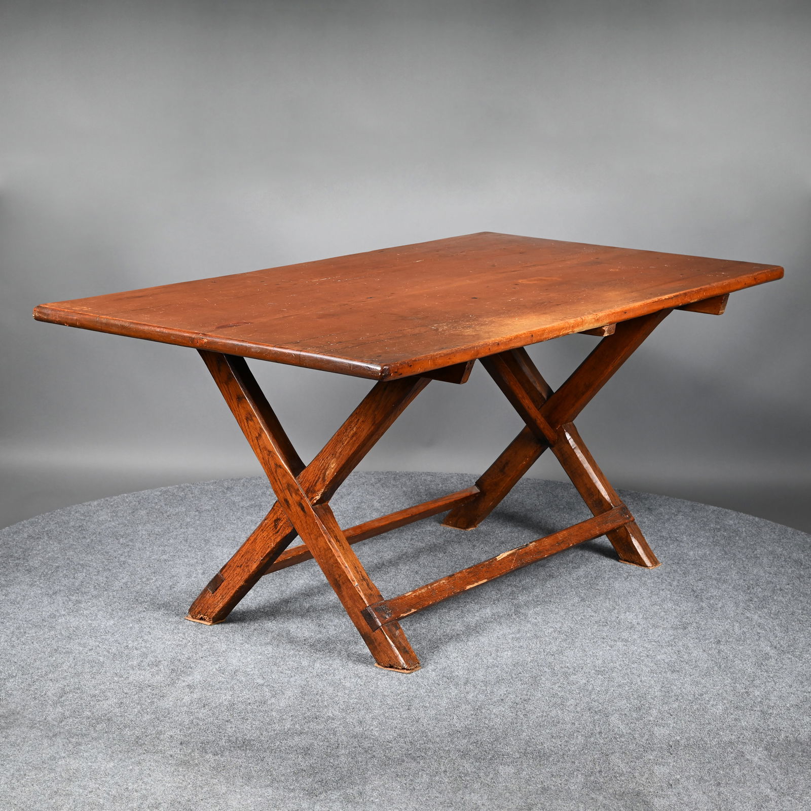 English Pine and Elm Sawbuck Table (1 of 12)