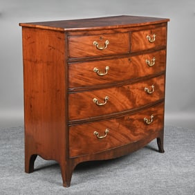 George III Mahogany Bow-Front Chest of Drawers