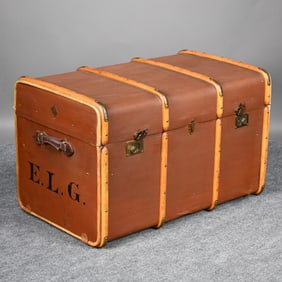 Samson Canvas, Maple & Brass-Bound Steamer Trunk