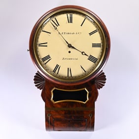 American Mahogany Wall Clock, S.J. Tobias & Co.