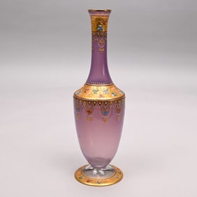 Bohemian Enamelled Glass Vase, Ludwig Moser & Sons
