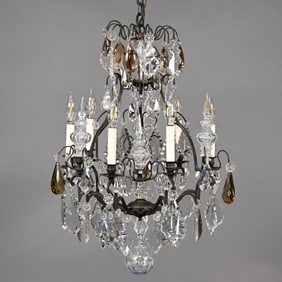 Louis XV Style Cut Glass Six-Light Chandelier