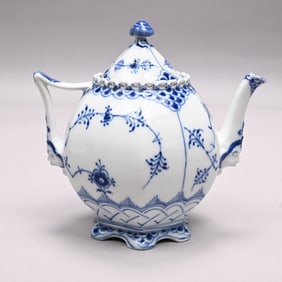 Royal Copenhagen 'Blue Fluted Open Lace' Teapot