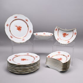 Set of Herend Porcelain 'Chinese Bouquet' Dishes