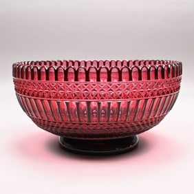 Russian Dark Amethyst Cut Glass Bowl