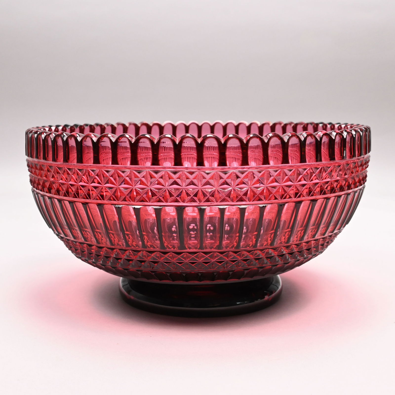 Russian Dark Amethyst Cut Glass Bowl (1 of 7)