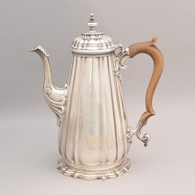 George II Silver Coffeepot, Lewis Pantin, London