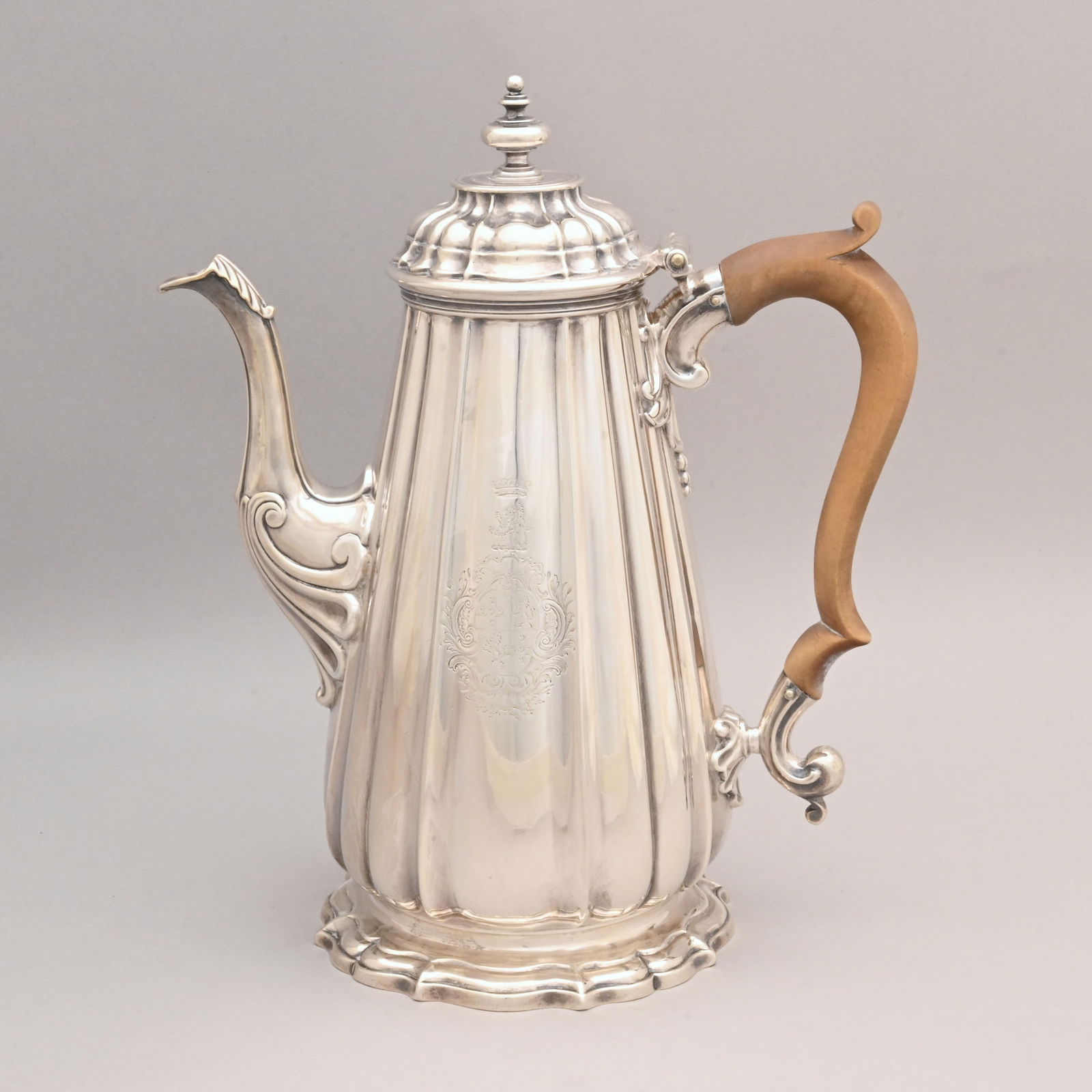 George II Silver Coffeepot, Lewis Pantin, London (1 of 7)