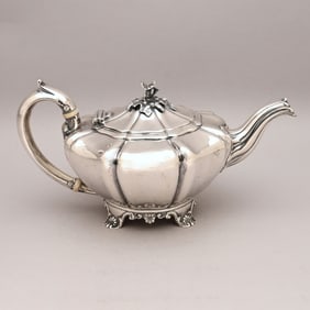 Victorian Silver Teapot, W. Moulson, London, 1840