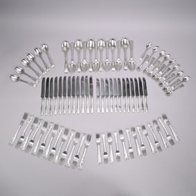 Victorian Silver 'King's' Pattern Flatware Service