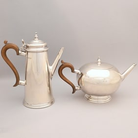 George IV Sterling Silver Coffeepot and a Teapot