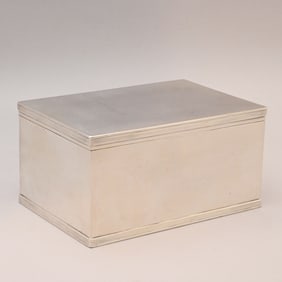 French Silver Large Rectangular Trinket Box