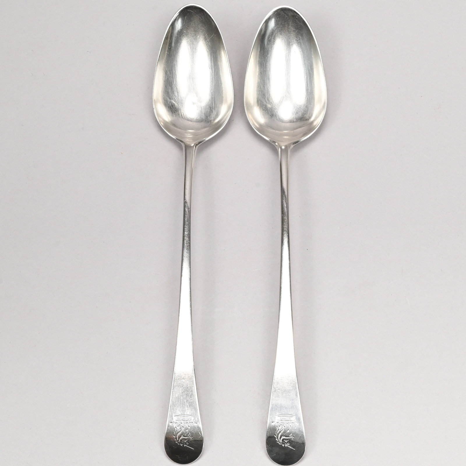 Pair George III Silver Serving Spoons, London,1787 (1 of 4)