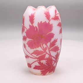 English Cameo Glass Vase,Attrib Stevens & Williams