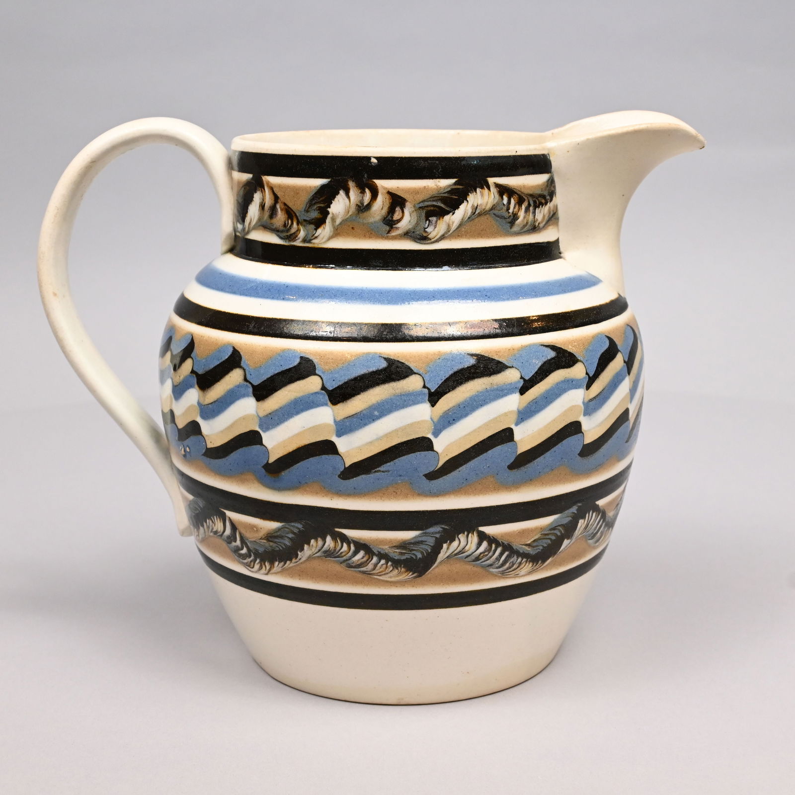 British Mochaware 'Dutch Shape' Jug, Circa 1825 (1 of 6)