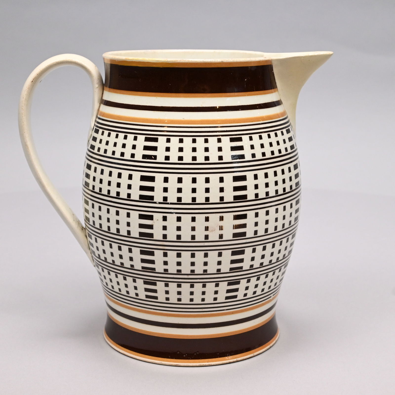 British Mochaware Creamware Jug, Circa 1810 (1 of 7)