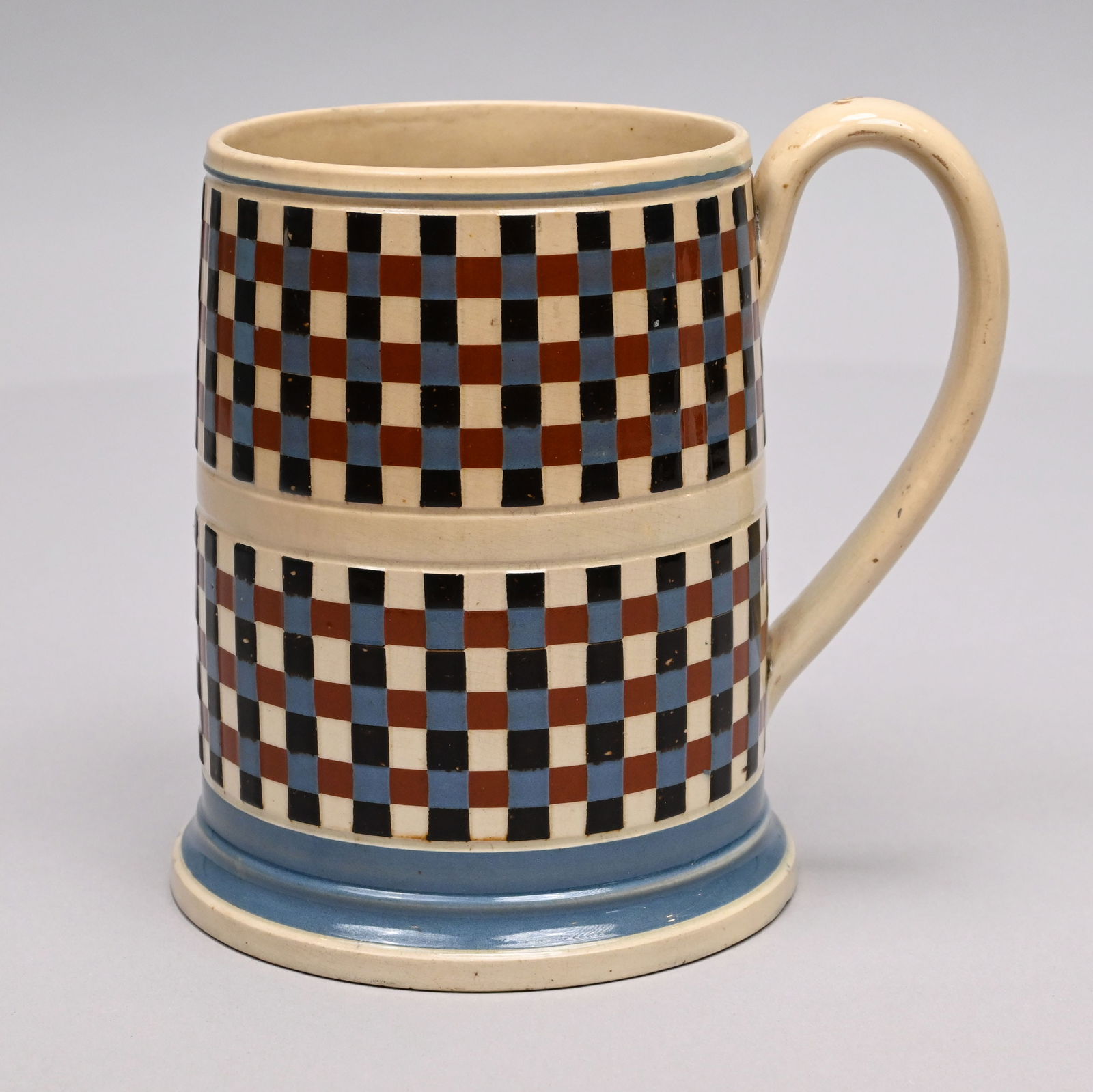 British Mochaware Creamware Quart Mug, Circa 1800 (1 of 6)
