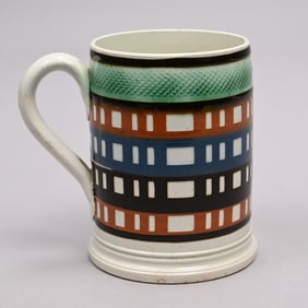 British Mochaware Pearlware Mug, 1800-20