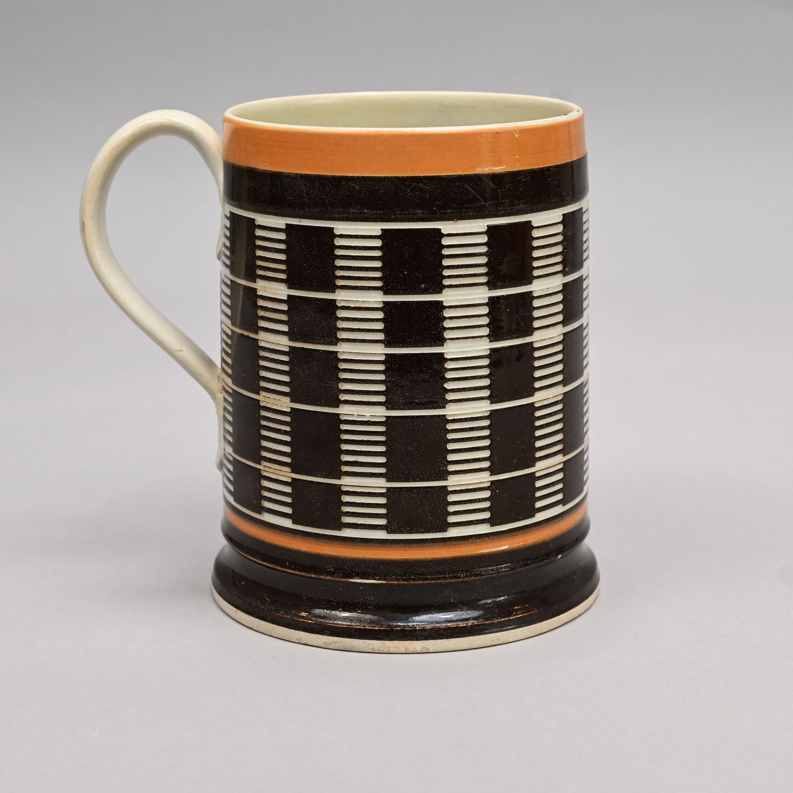 British Mochaware Pearlware Quart Mug, Circa 1800 (1 of 6)