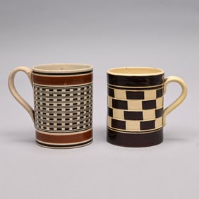 British Mochaware Mug and an Austrian Mug, 1800 and 1840-50